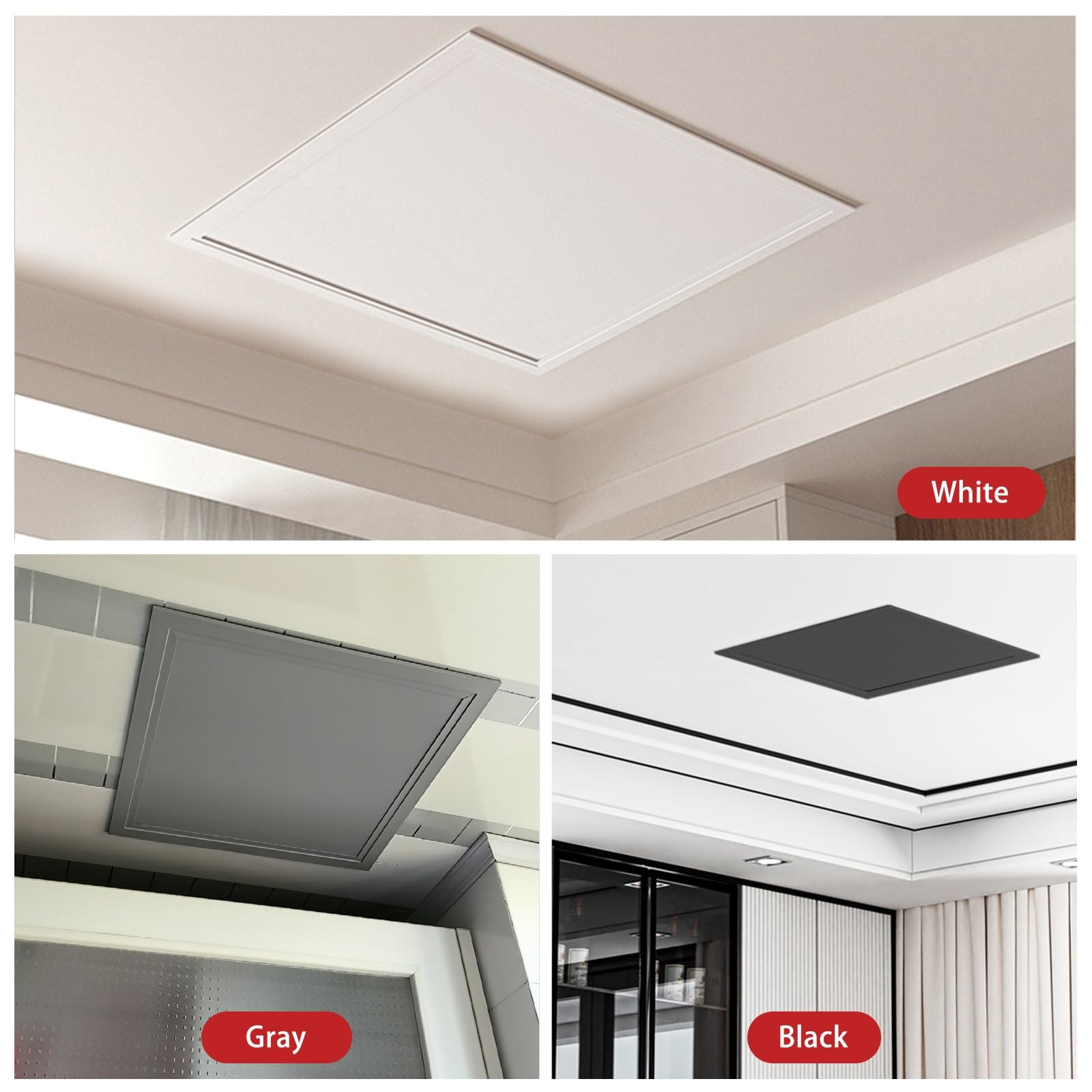 Trampilla Pladur Panel De Acceso Metálico Al Techo, Trampilla Pladur Tapa De Registro Para Ducha De Baño, Aluminio, Incluye Tornillos De Montaje, Puerta De Servicio Oculta(White,50 * 50cm)