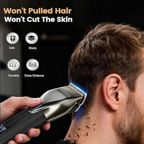 Miniatura 3 de Hair Clipper for Men, Professional Electric Hair Cutting & Trimmers Set with 7500RPM Powerful Motor & LCD Display, Mens Cordless Hair Grooming Kit