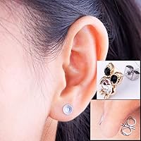 Vista 3 de 100 piezas de aretes de acero inoxidable para aretes, almohadillas planas, 100 piezas de aretes de mariposa, 100 unidades de aretes de bala, total