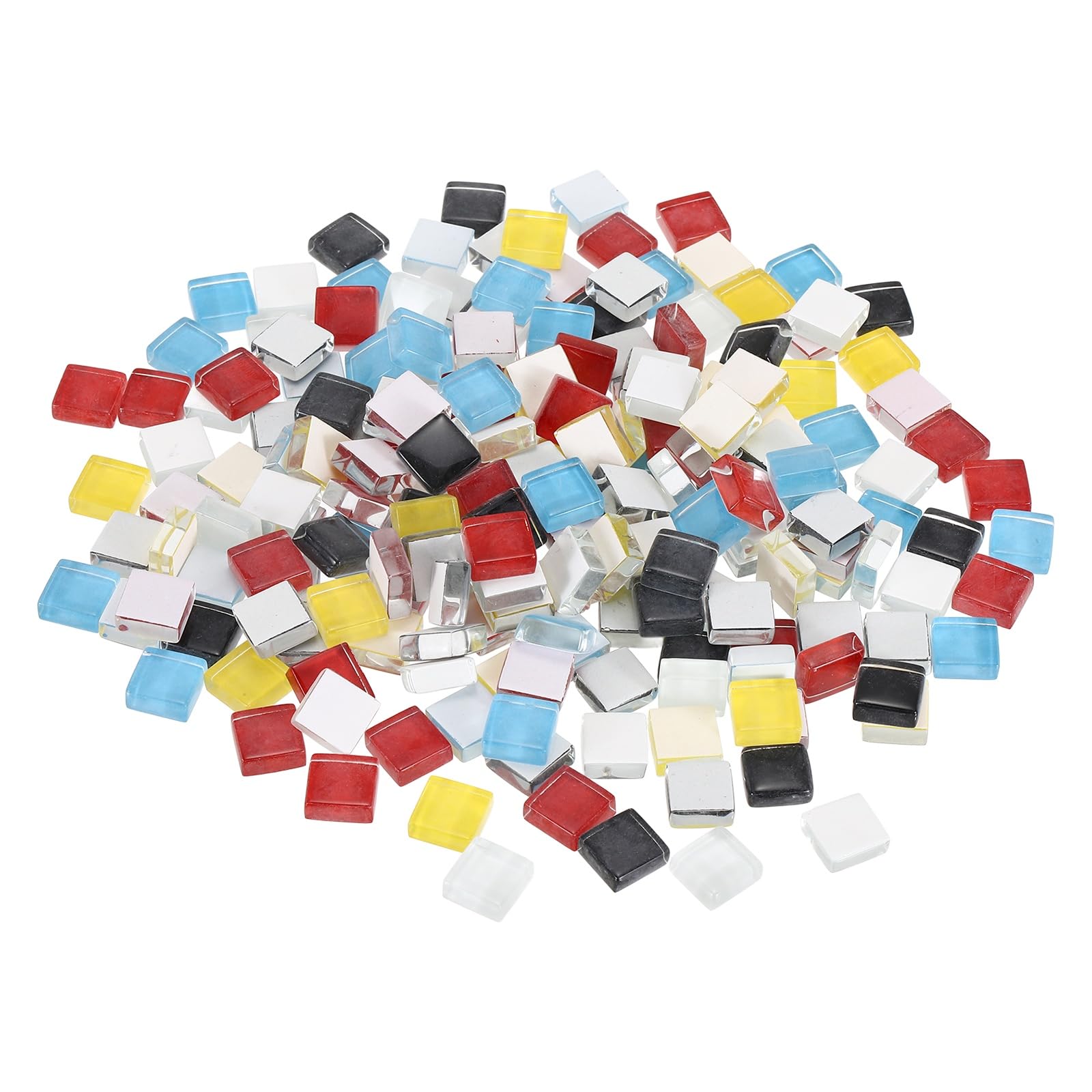 sourcing map Mosaic Tiles, 1 x 1cm Micro Glass Tiny Mini Mosaic Tile DIY Hobbies Handmade Crystal Free Stone Craft Material Creativity (Yellow Red Black Series Pack of 200)