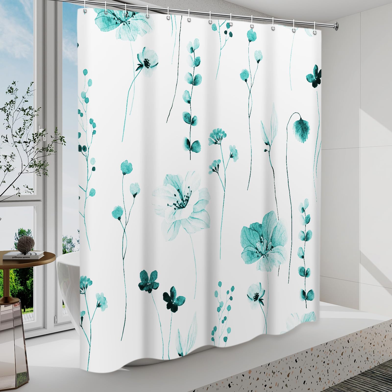 TENDE DOCCIA RINFRESCANTI fiori selvatici per un rinnovato per lo spazio bagno EUR 36,97