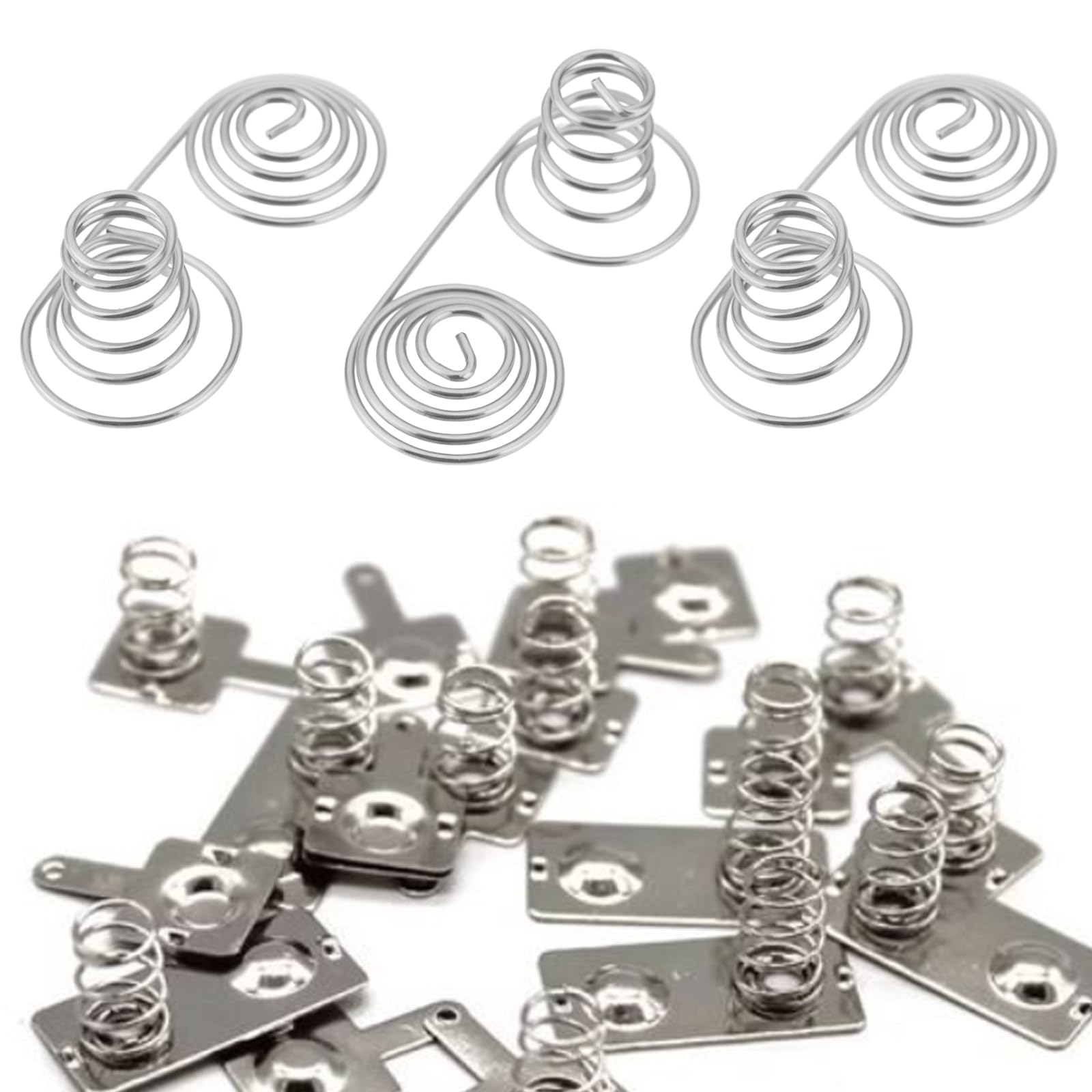 ECSiNG 20 Stück Batterie-positive negative Umwandlungsfeder, 9 x 27 mm, Stahl, vernickelte Feder für Fernbedienungen, Spielzeug, Taschenlampen