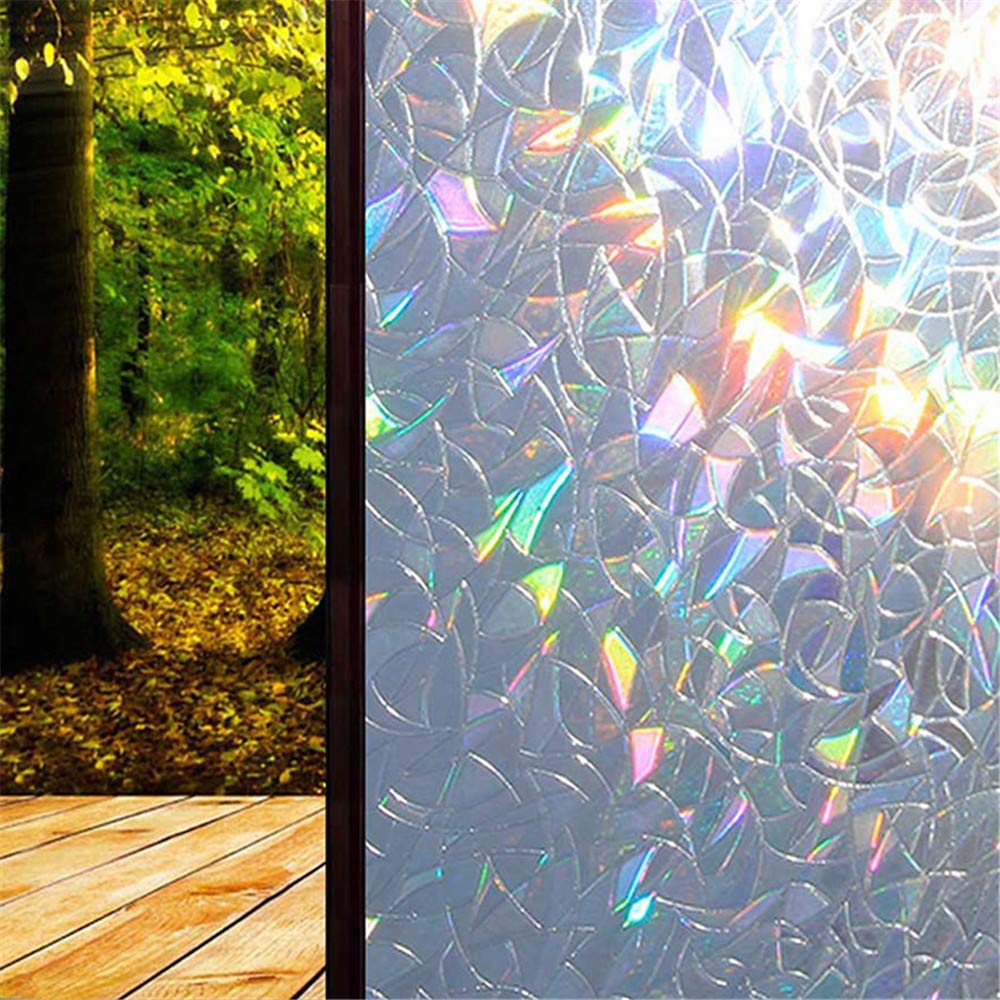 Pellicola Adesiva Per Finestre 3D Effetto Arcobaleno – Anti-UV, Privacy, Senza Colla, Per Casa E Ufficio (45x100 Cm)