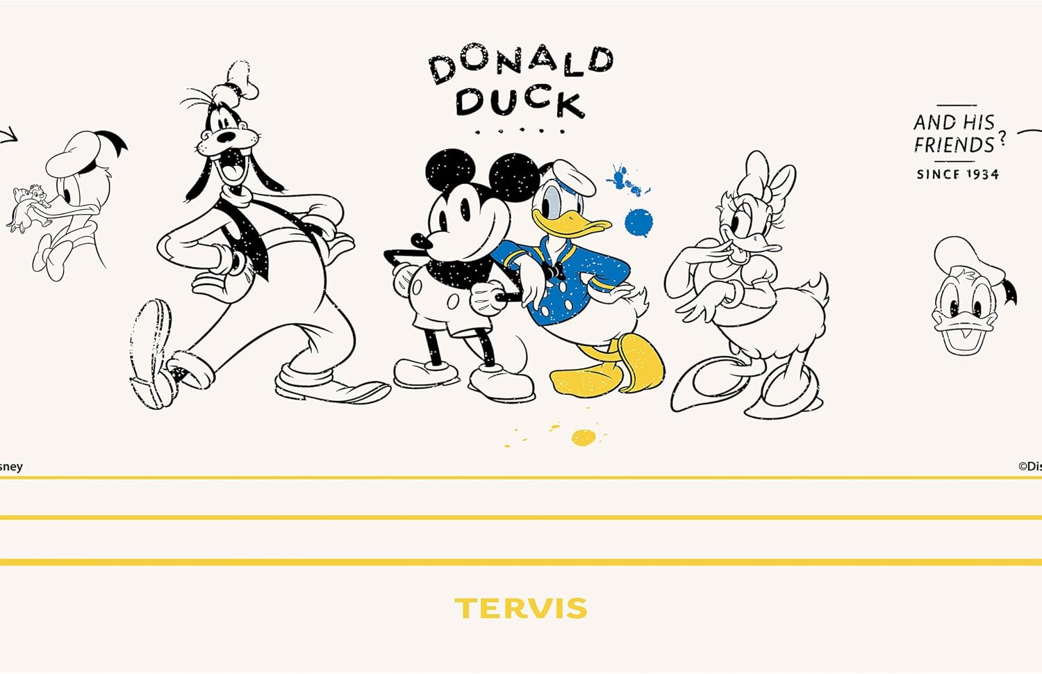 Tervis Traveler Disney - Donald Duck and Friends Triple Insulated Tumbler Travel Cup Keeps Drinks Cold & Hot, 30oz, Stainless Steel