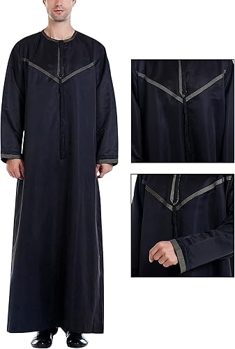 Vista 5 de Kaftan for Men Thobe Muslim Clothes Islamic Clothing Moroccan Thobe Thawb