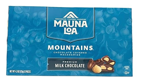 Nueces de macadamia cubiertas de chocolate con leche Mauna Loa Mountains