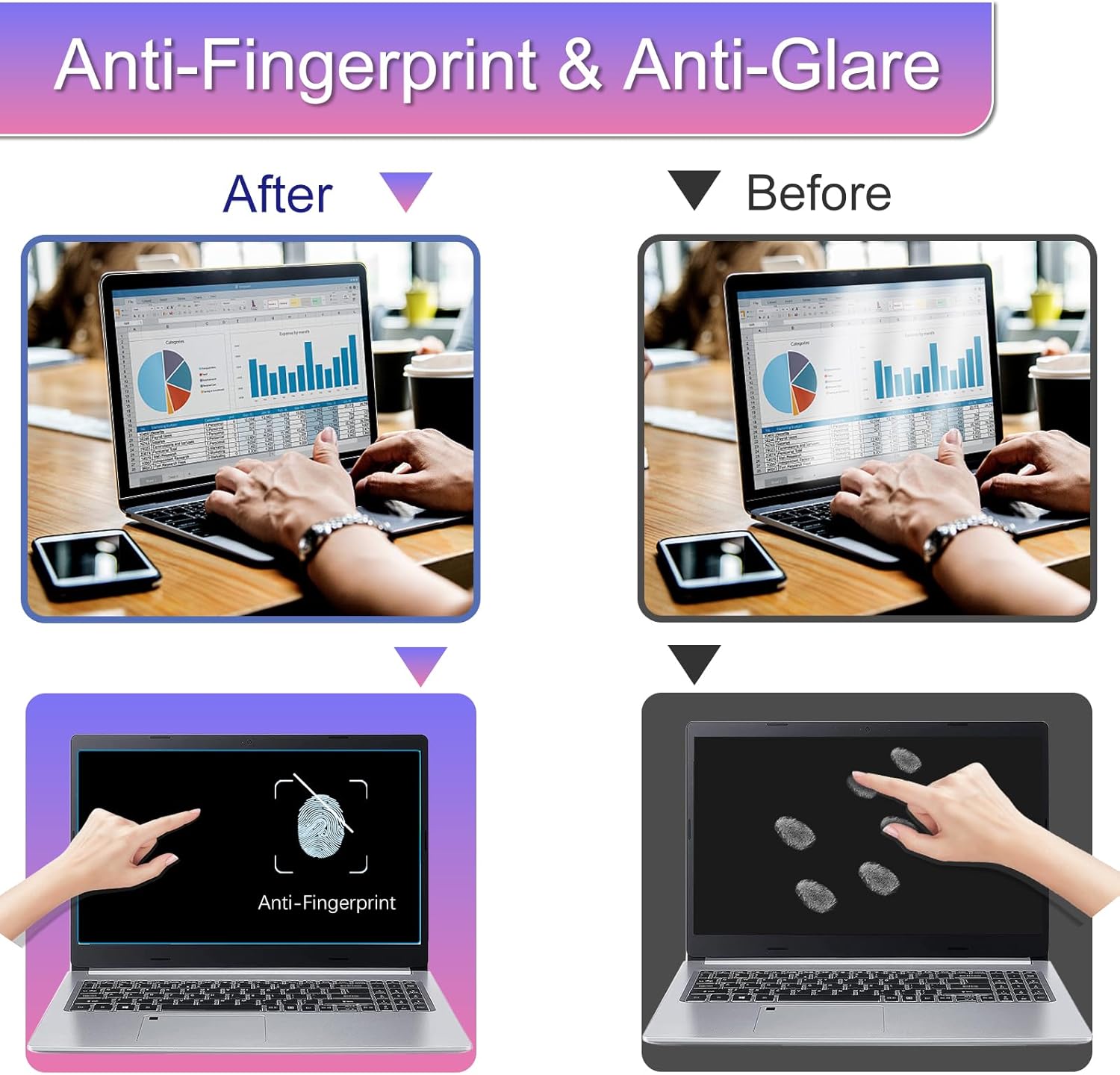 KEANBOLL 14 Inch Magnetic Privacy Screen for Laptops (16:10) - Removable Anti-Glare Filter with Blue Light Reduction | Compatible with HP, Dell, Acer, Asus, Samsung, Lenovo Laptops​ etc