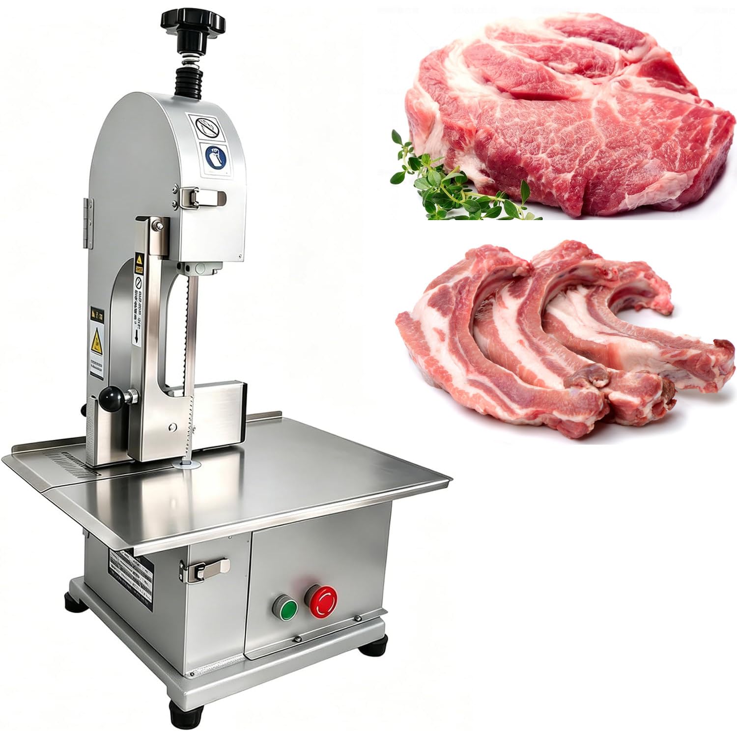 ZenHailure Multifunctional Meat Cutting Bandsaw,750w High Power Electric Slicer with Replaceable Saw Blades,Adjustable Cutting Size Suitable for Chopping Lamb,Trotters and Various Boned Meats