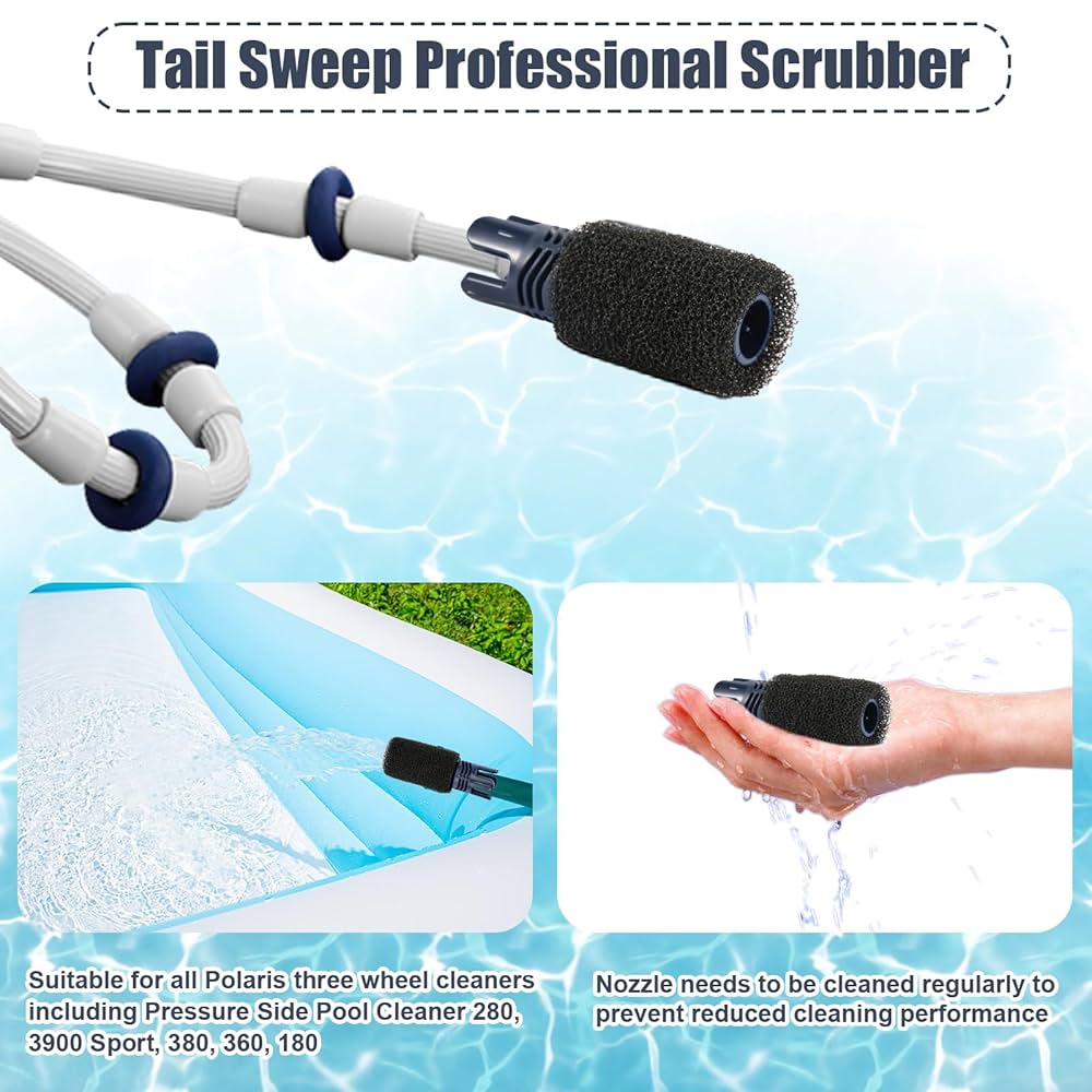 Impresa Products 10-Pack Polaris Tail Scrubber Replacement For Vac-Sweep Pool Cleaner Hose Tail - Fits 180, 280, 360, 380, 480, 3900 Sport - Tailsweep Foam