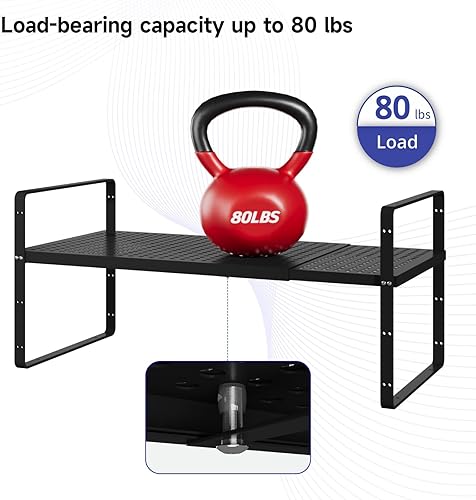 Miniatura 4 de Organizador apilable expandible para mostrador, gabinete de especias, estante de despensa, estante de almacenamiento, estantes de baño, cocina, sala