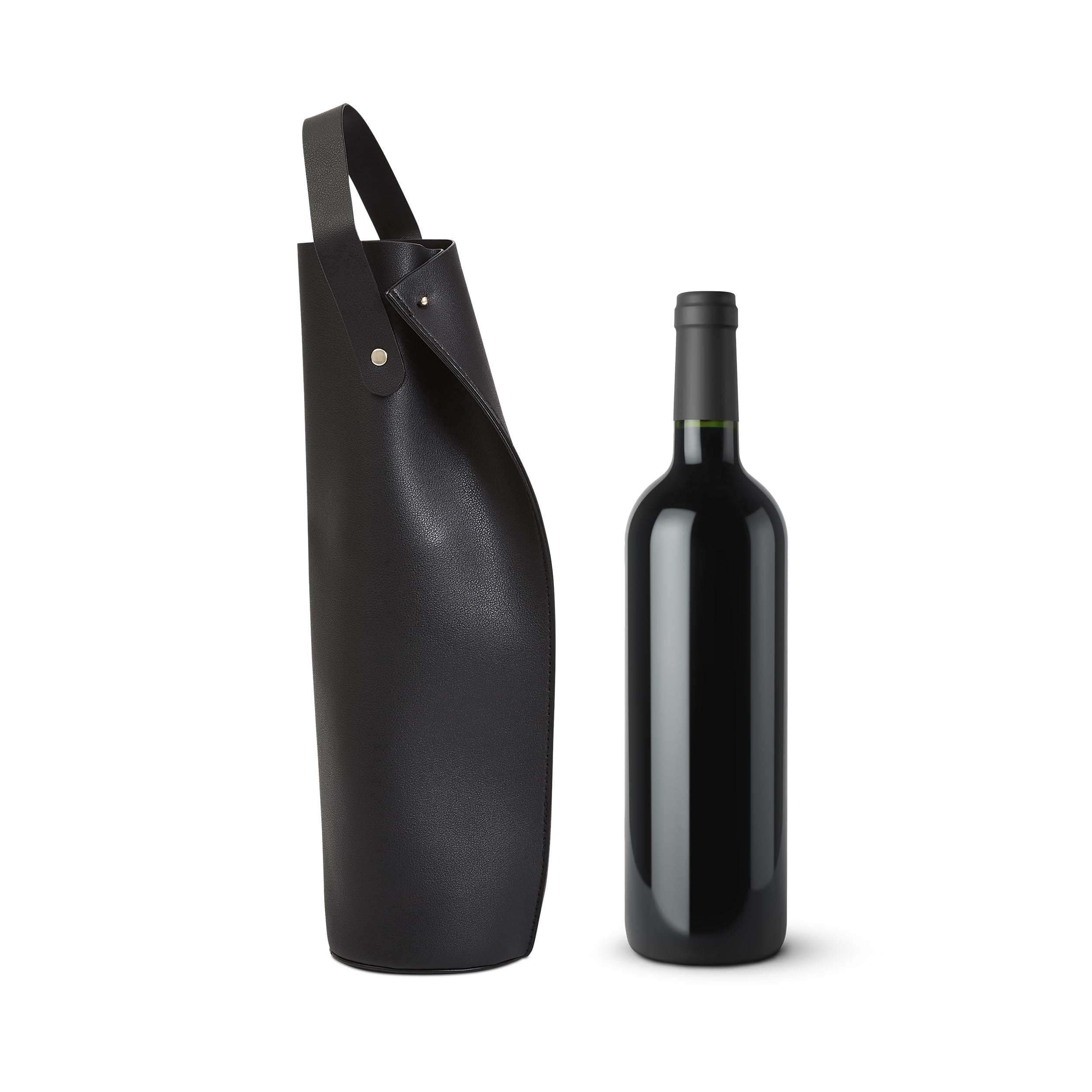 LEVARE Premium Wine Tote Carrier - Elegant, Double-Layered & Durable, Safe Transport of 750ML Wine & Champagne Bottles - Sophisticated and Practical Gift for Wine Connoisseurs (Black)