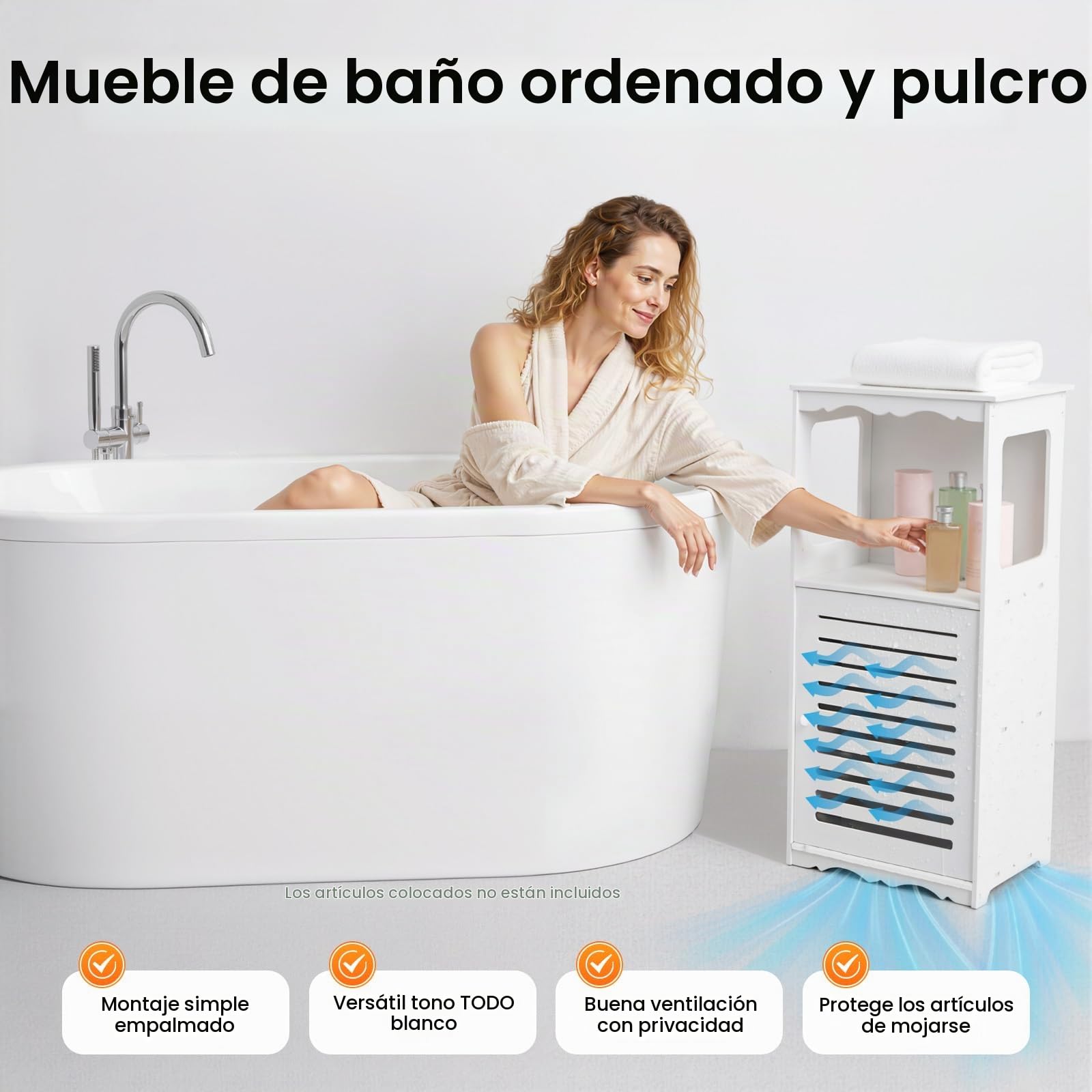 SHZICMY Armario de Baño Estrecho PVC Blanco con Puerta 37,6 x 28 x 79,8 cm