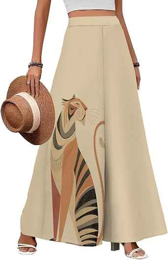 Wide Leg Floral Style Palazzo Pants for Women High Waisted Flowy Baggy Trousers Ladies Beach Vacation Colorful Pants