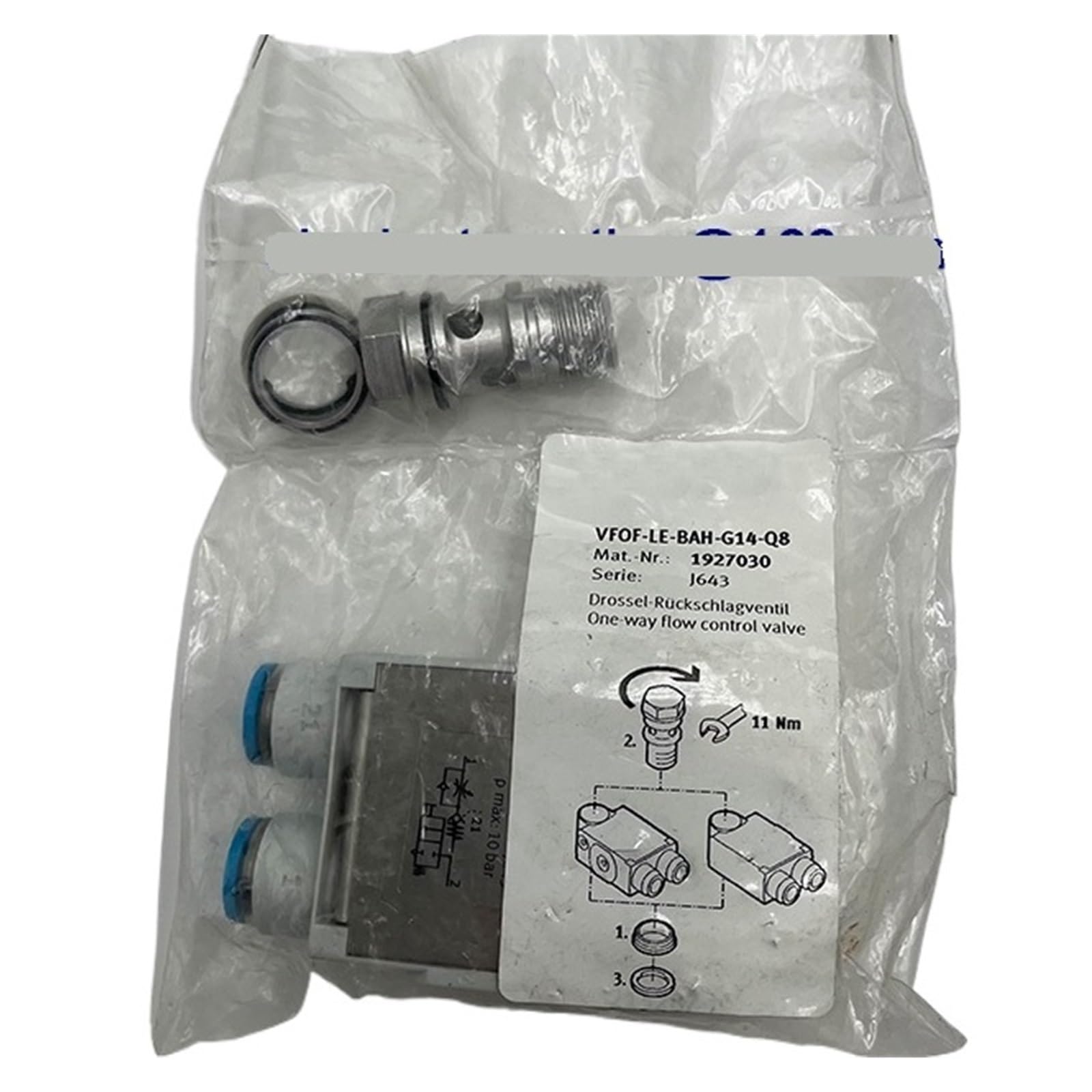 LEOTNNDQ VFOF-LE-BAH-G14-Q8 1927030 One-way Throttle Valve
