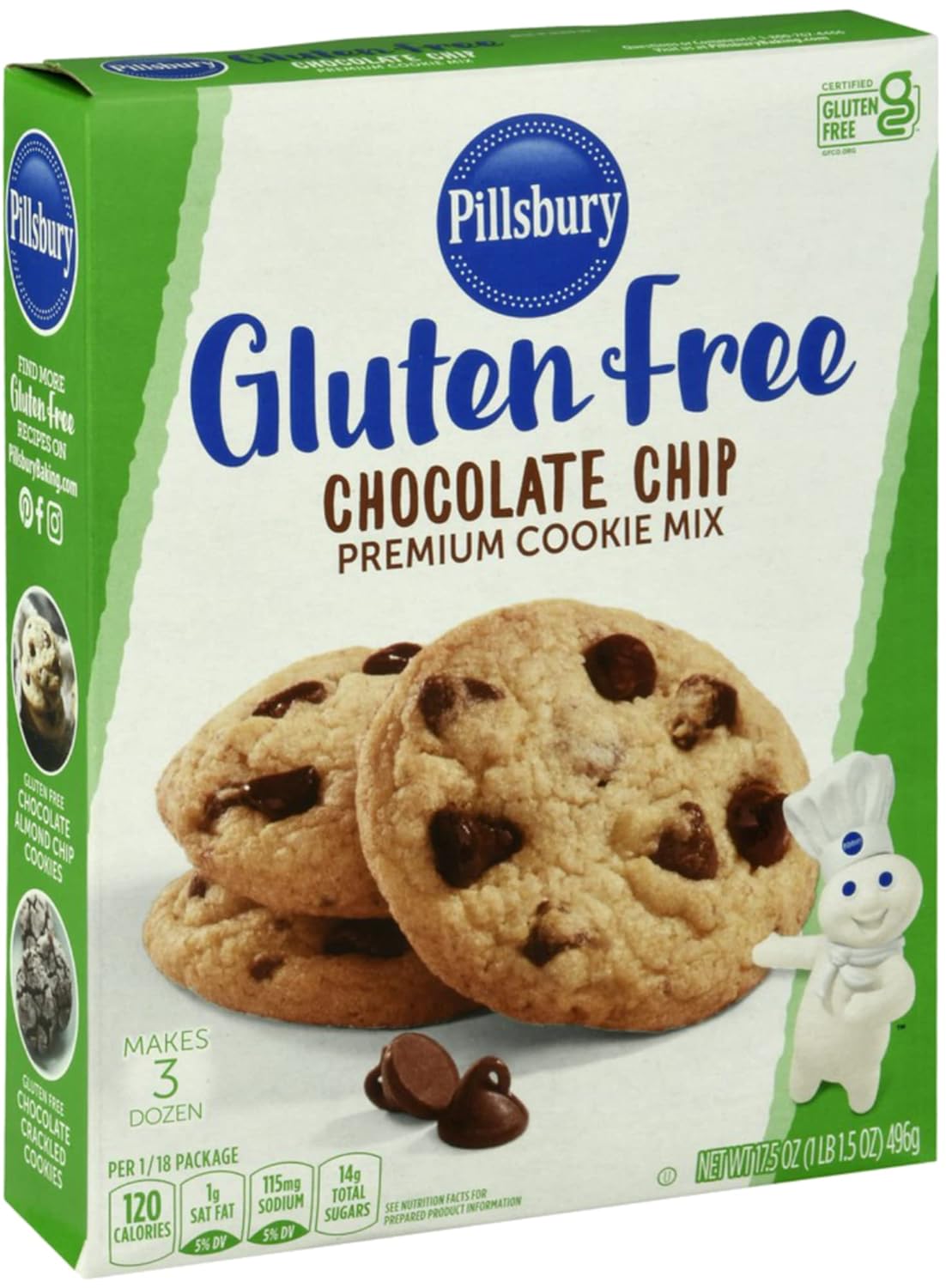 Pillsbury Gluten Free Chocolate Chip Cookie Mix, 17.5-Ounce (Pack of 12)