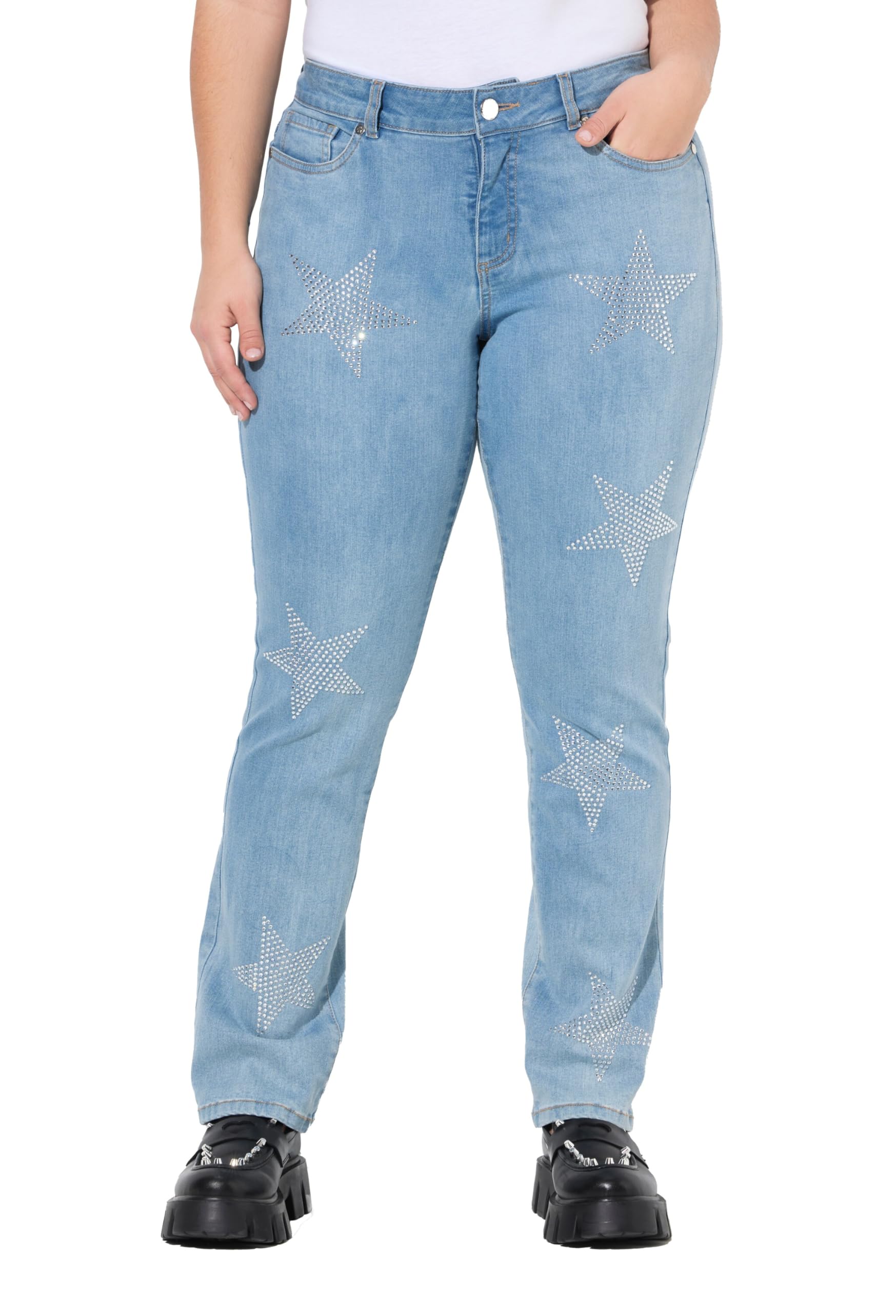 Angel of Style Damen große Größen Übergrößen Plus Size Jeans, Straight Fit, Sterne, 5-Pocket 840650