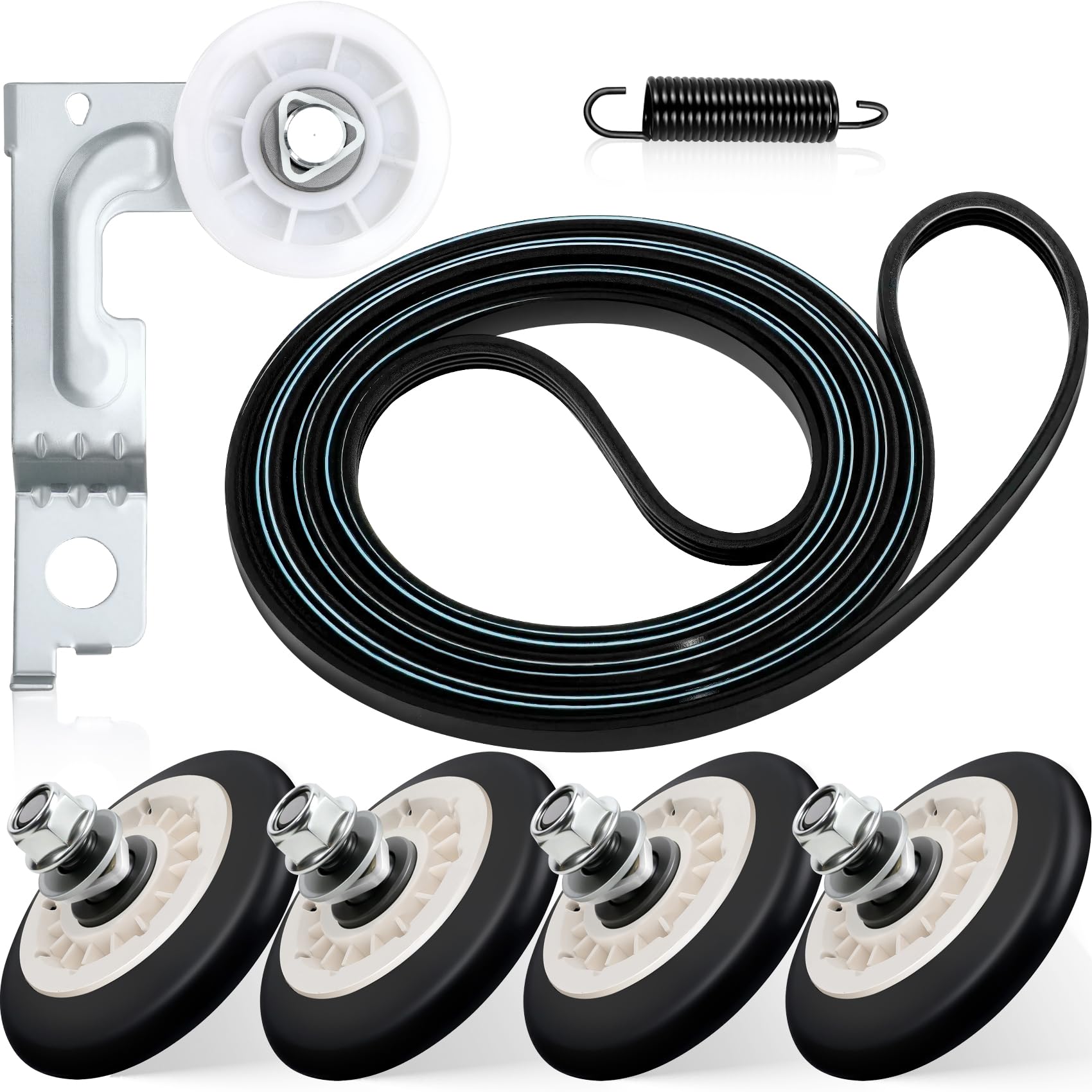 Kit Di Riparazione Asciugatrice 4392067 E Puleggia Folle W10837240 Include Rulli Wpw10314173 E Cinghia 661570v 279640~p144603707