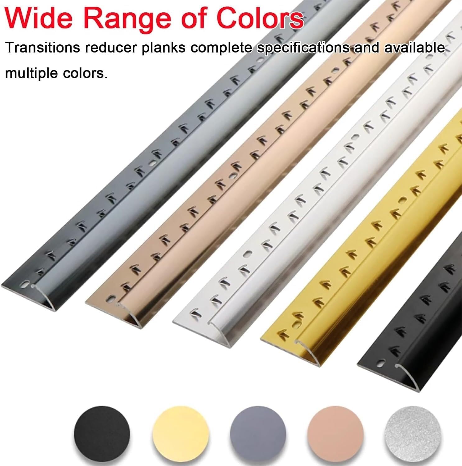 Threshold Strip，Flooring Transition Strip，Floor Transition Strip Carpet Edge Trim Decorate Strip Floor Divider Cover, Transition Threshold Bar Indoor & Outdoor, Metal Flooring Reducer for Doorway/Kitc