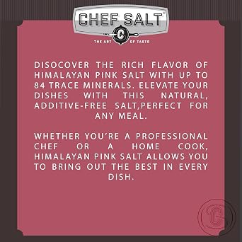 CHEF SALT Himalayan Pink Salt 3lb Fine Grain