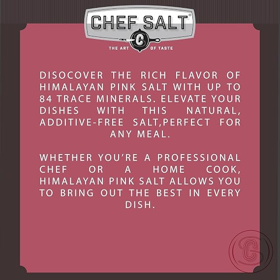 CHEF SALT Himalayan Pink Salt 3lb Fine Grain