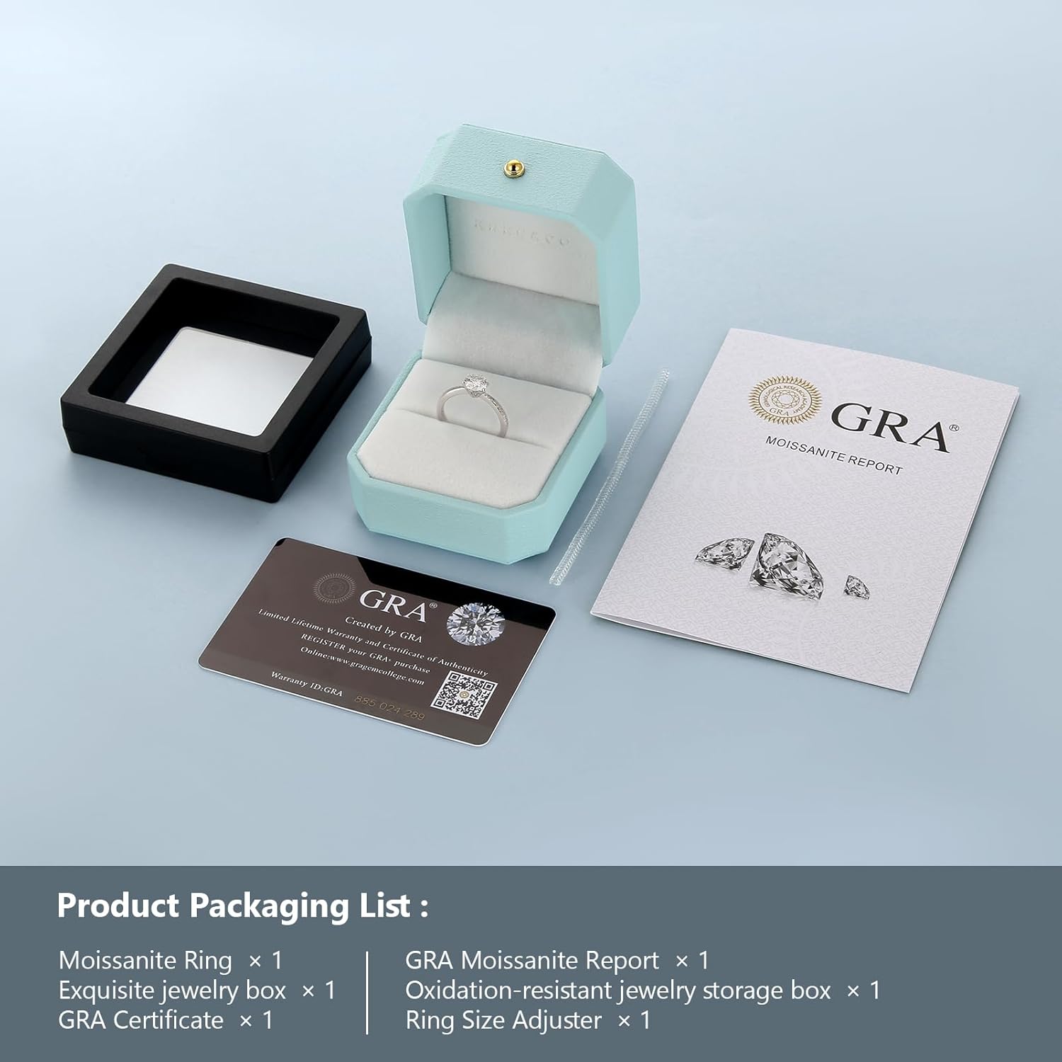 KRKC&CO Moissanite Rings for Women, 0.5-2.0 CT Engagement Rings, D Color VVS1 Clarity, White Gold Plated S925 Sterling Silver, Promise - Image 6