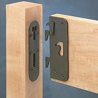Rockler Locking Bed Rail Brackets - Heavy-Duty 1/8" Steel w/ 4 Post & Hook Plates for Secure Wood Bed Frames