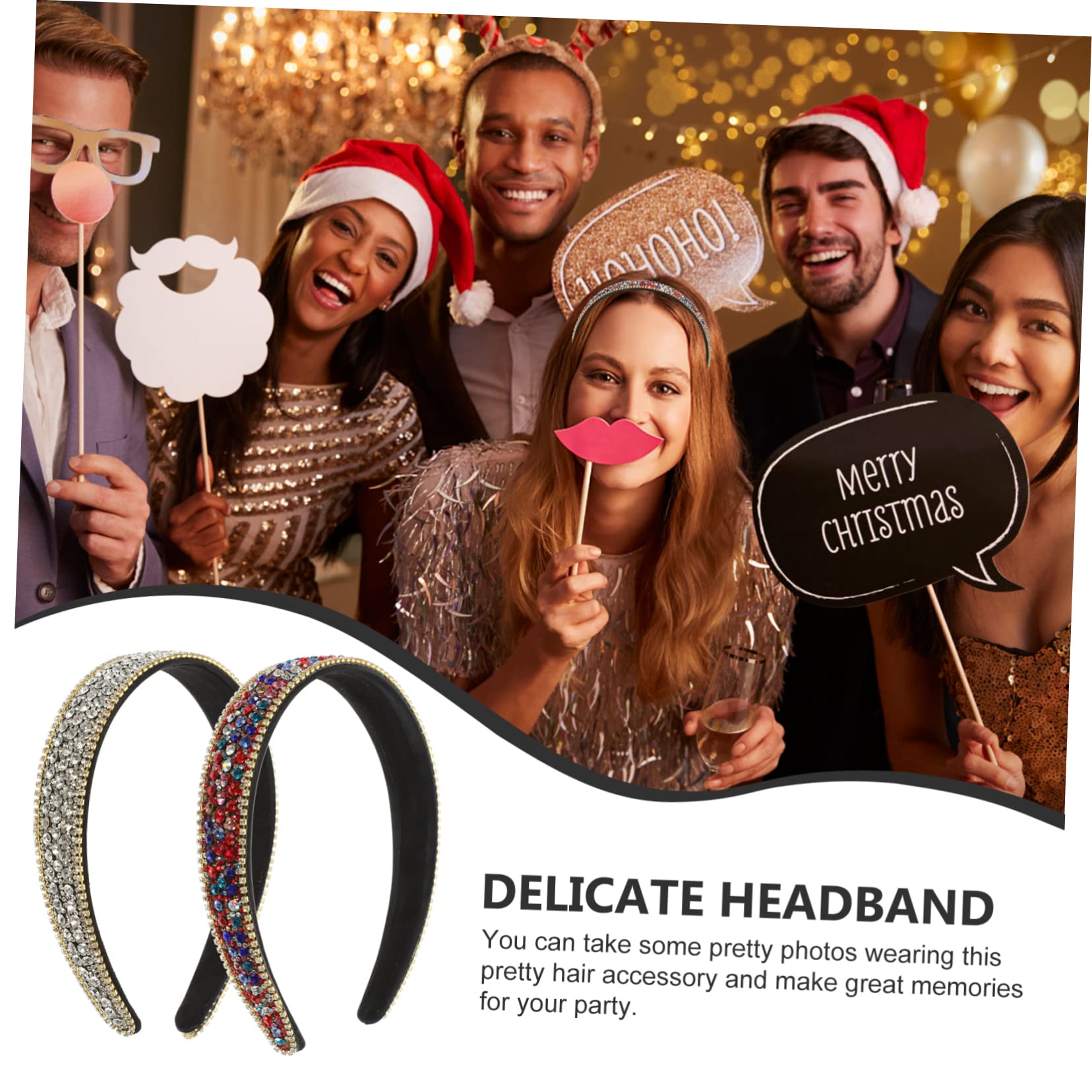 DOITOOL 6pezzi Fasce Per Strass Scintillanti Da Accessori Eleganti Per Donne e Ragazze Cerchietti Decorati Per Occasioni Speciali e Look Casual