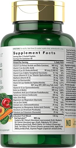 Miniatura 2 de Carlyle Suplemento de frutas y verduras 120 unidades Multivitamínico superalimento con probióticos Hecho con 20 frutas y verduras Sin OMG y sin