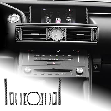 AIRSPEED for Lexus RC Center Console Air Condition Outlets Vent Cover Carbon Fiber Frame Cover Interior Decoration Accessories for Lexus RC300 RC350 RC200T 2015-2018, Black