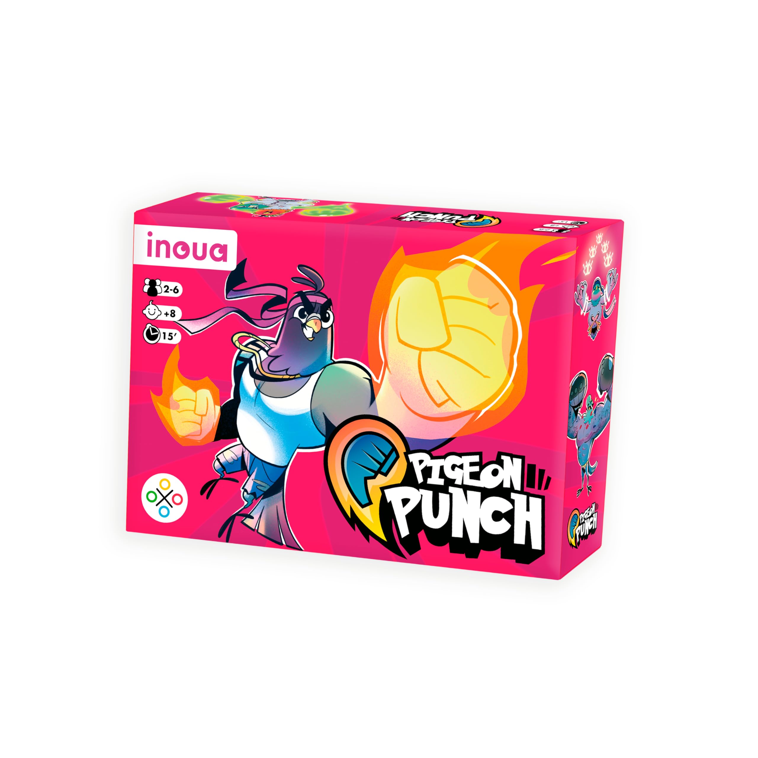 Pigeon Punch Juego de Cartas para Niños 8 Años o Más | Juego Familiar Rápido con Personajes Divertidos | Partidas 2 a 6 Jug | Juego Cartas Ligero y Portable con Palomas, Patadas aéreas y Mucho mas!