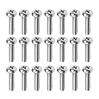 Vista 219 de MroMax 30 tornillos de máquina Phillips de cabeza plana M2 x 0.197 in, acero inoxidable 304 18-8, rosca completa, tornillos de cabeza cruzada gris