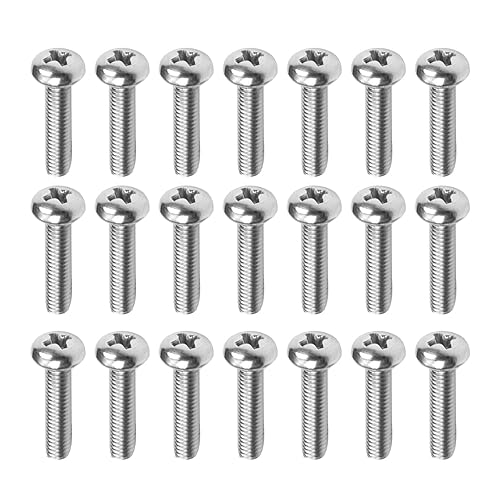 Miniatura 219 de MroMax 30 tornillos de máquina Phillips de cabeza plana M2 x 0.197 in, acero inoxidable 304 18-8, rosca completa, tornillos de cabeza cruzada gris