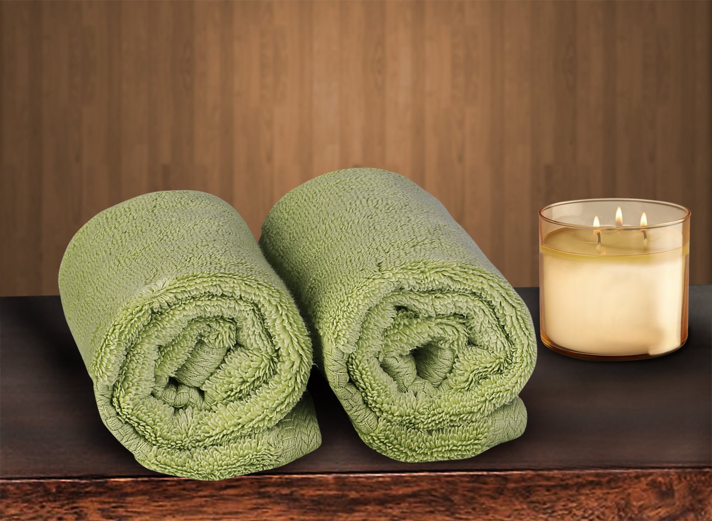Bombay Dyeing Thyme Ultrx Cotton Hand towel (40 x 60 cm, Green) -2 Pieces Set-image-47