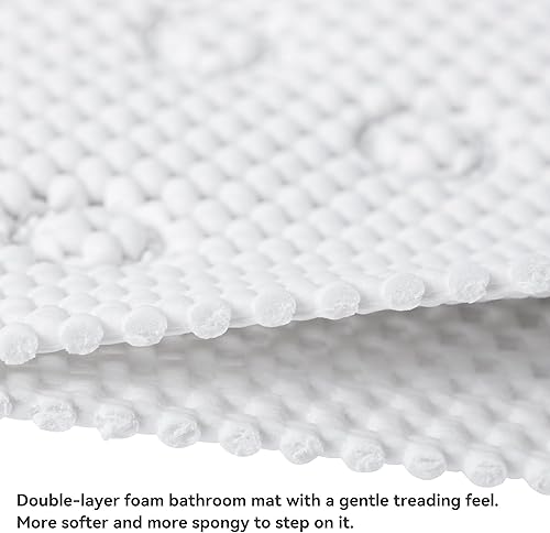 Miniatura 14 de Tapete antideslizante de espuma de doble capa de 37 x 17 pulgadas, más cómodo y grueso que el tapete de ducha de espuma ordinario, tapete de baño