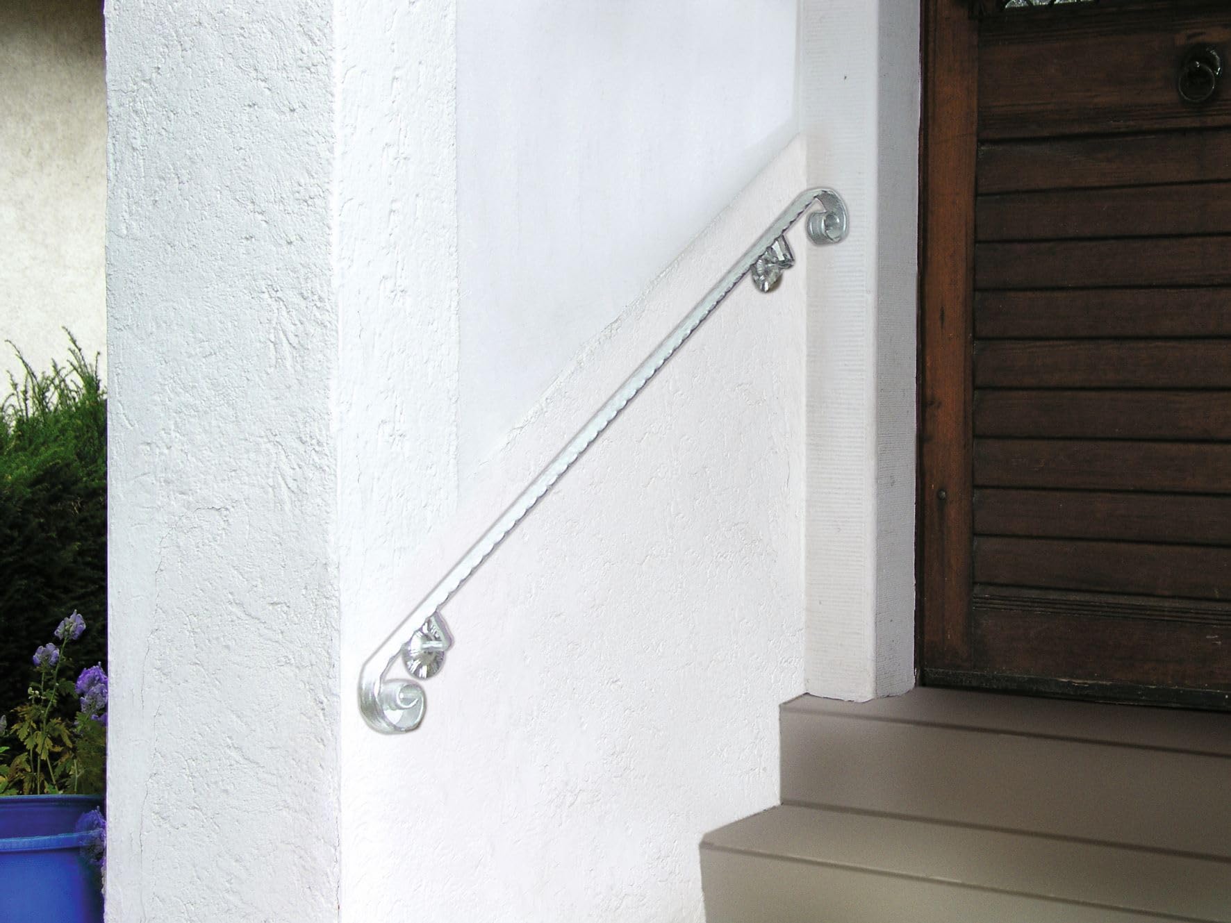 Alberts 440039 Corrimano | ferro battuto, 2 supporti | zincato a caldo | 40 x 1000 mm