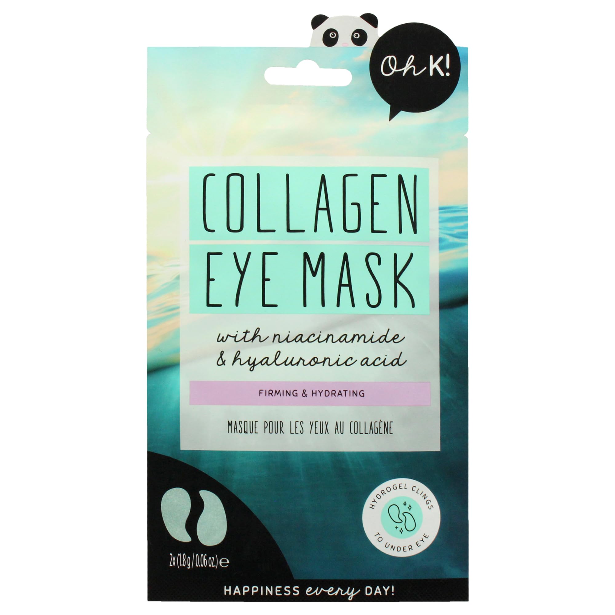 Oh K! Collagen Under Eye Mask, For Ageing Skin, Smoothes Fine Lines and Wrinkles, Vegan and Cruelty Free, 13g