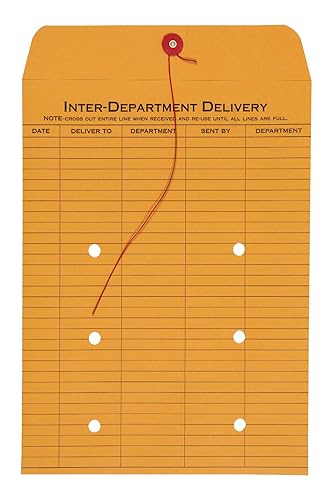 Miniatura 3 de Quality Park Sobres de oficina de 9 x 12, paquete de 100, sobres de enrutamiento entre oficinas con cierre de cuerda y botón, 28 libras de papel