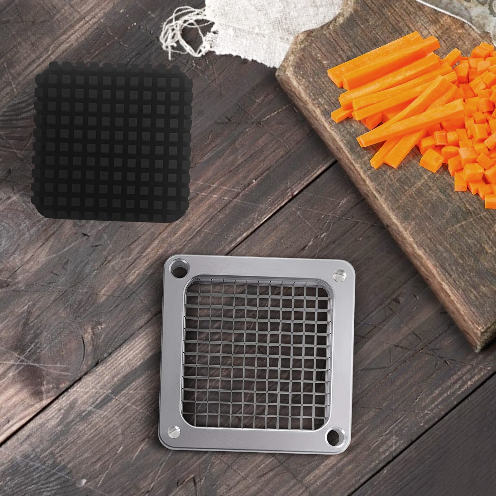 Cuchilla de repuesto para picadora de verduras comercial, hoja de acero inoxidable para máquina de corte de frutas, cortador de tomate y patatas fritas (2 cuchillas de 1/4 pulgadas)