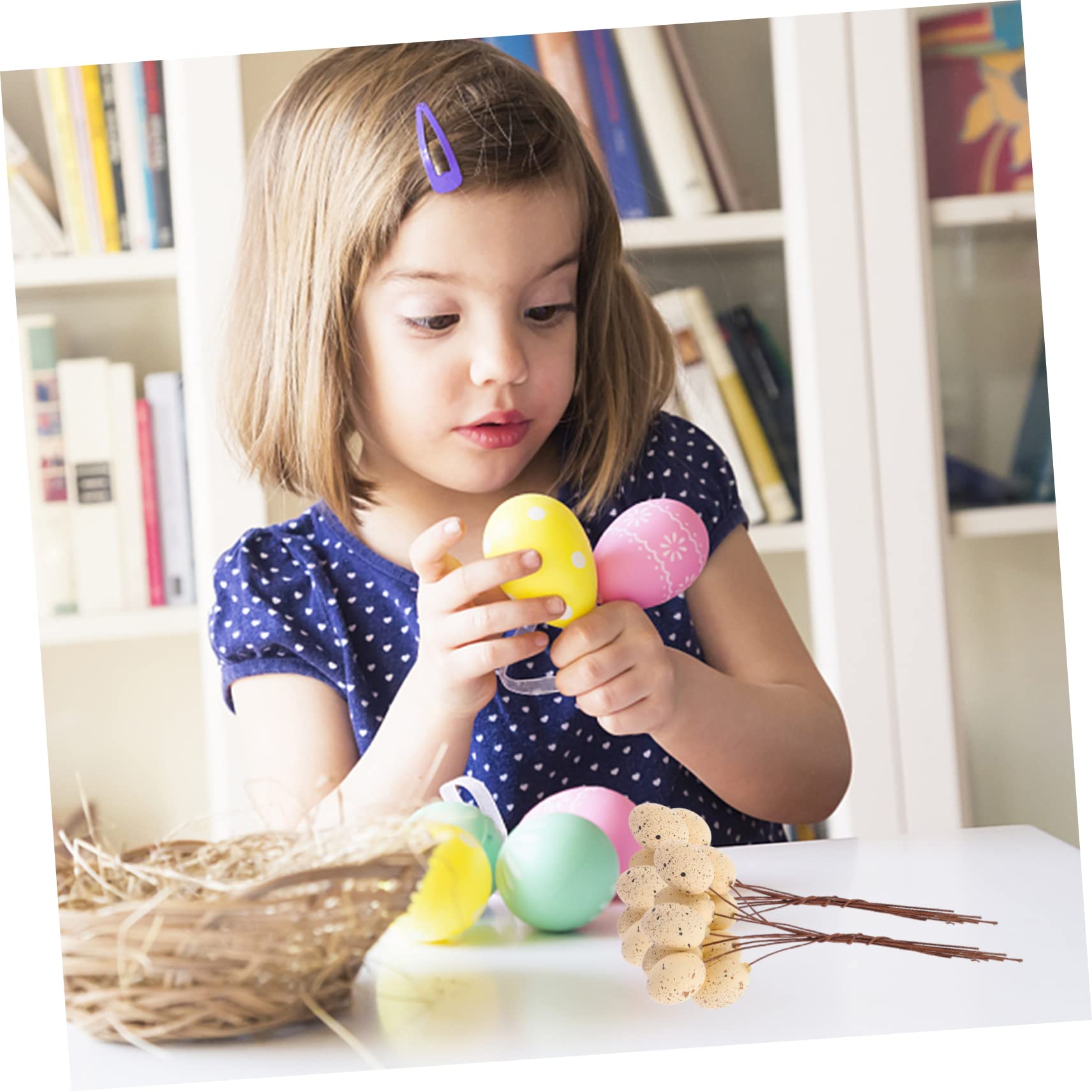 Didiseaon 24 Pz Uova Di Pasqua Bouquet Di Uova Mazzi Di Uova Scelte Di Ramoscelli Pasquali Disposizione Floreale ' Gambi Di Uova Bomboniere Pasquali Fallo Da Solo Plastica Molla
