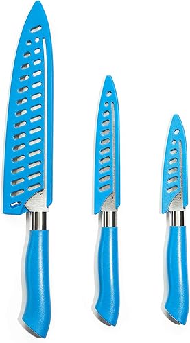 Miniatura 4 de DURA LIVING EcoCut - Juego de cuchillos de cocina de 3 piezas, cuchillas de acero inoxidable de alto carbono, asas ergonómicas sostenibles,