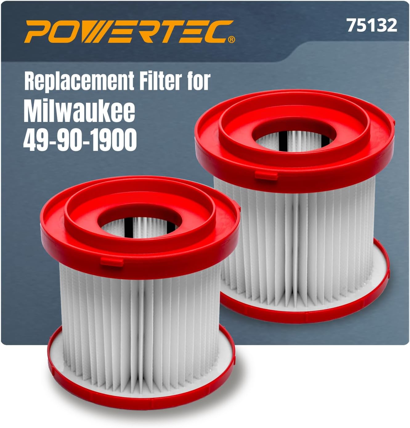 POWERTEC 49-90-1963 Wet Dry Vacuum HEPA 4or Milwaukee M18 0885-20, 0885-21HD Backpack Vacuum, 4 Pack (75134-P2)