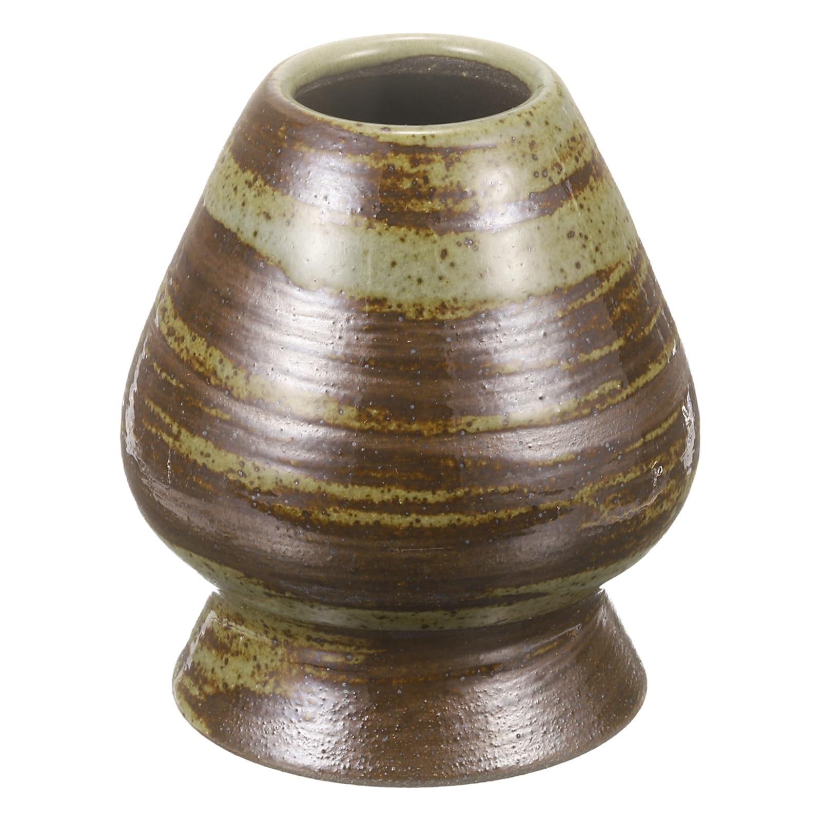 sourcing map Ceramic Chasen Stand 70mm Matcha Whisk Holder Teas Set Whisks Stand Traditional Matcha Tea Chasen Holder Tea Set Accessories for Tea Tasting, Brown
