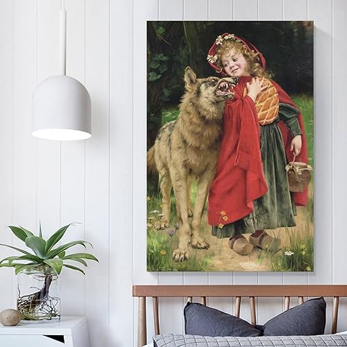 Miniatura 5 de Gabriel Ferrier, Caperucita Roja, Impresiones De Arte, Arte Vintage, Arte De Pared De Lienzo, Impres - Póster artístico en lienzo e impresión