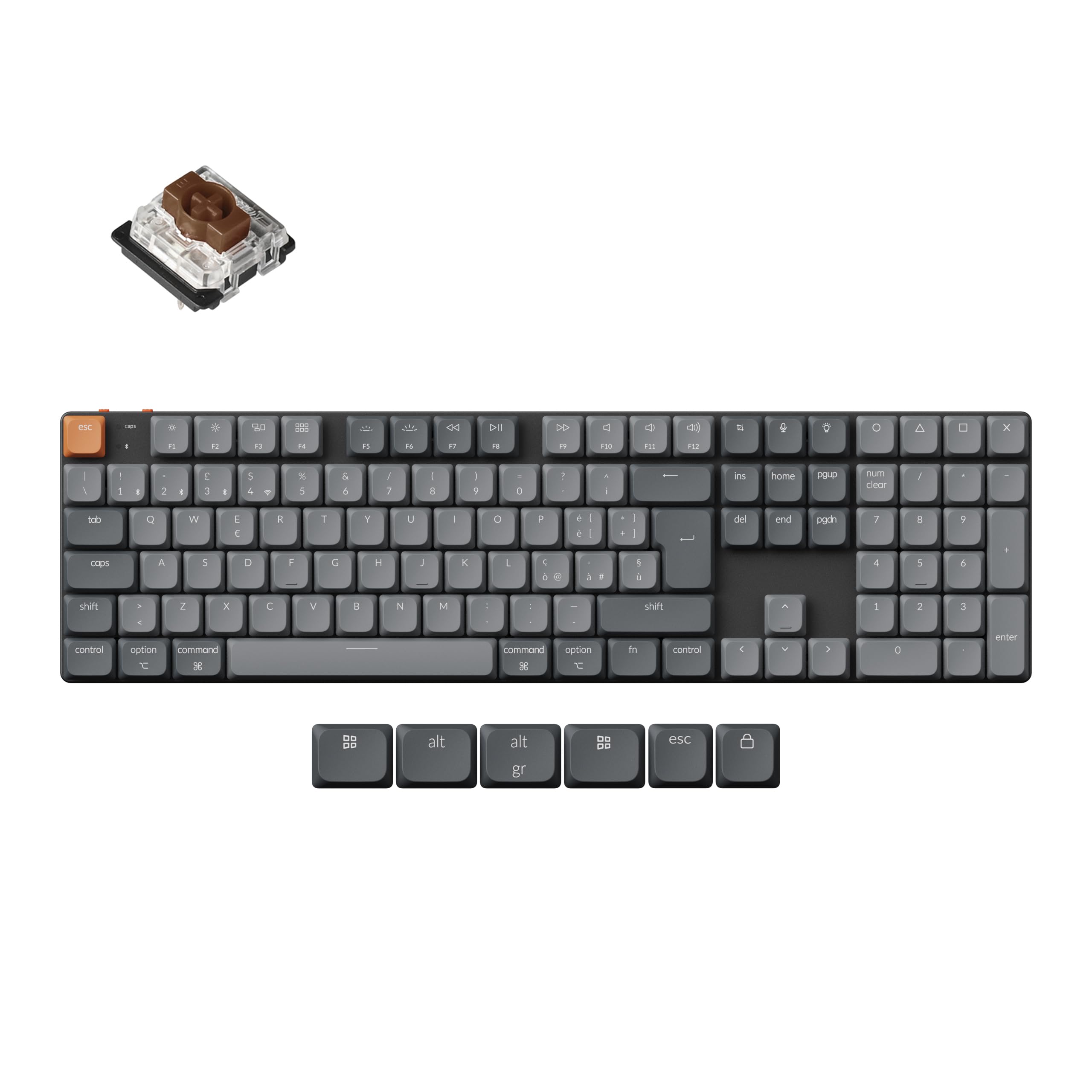 Keychron K5 Max Tastiera Meccanica Wireless – Layout Italiano QWERTY, Tripla Connessione (Bluetooth/2.4GHz/USB-C), Hot-Swappable, Compatibile con Mac/Windows/Linux - Switch Low-Profile Gateron Brown