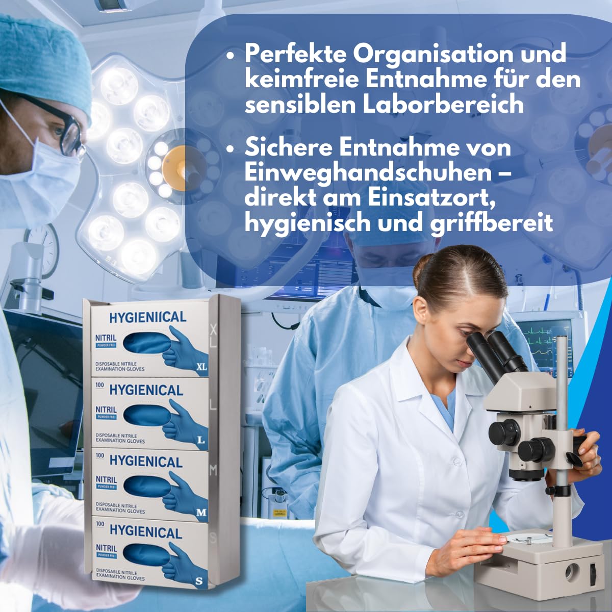 4er Handschuhspender aus Edelstahl, Wandhalter für Handschuhboxen, Hygienischer Handschuhhalter für Einmalhandschuhe