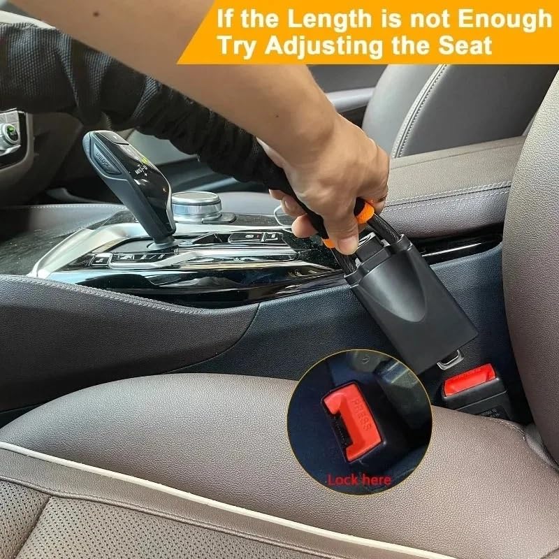Cierre de seguridad para coche Bloqueo del volante, hebilla para cinturón de seguridad coche, cuerda bloqueo para, camión, Cable acero trenzado, antirrobo(Orange)