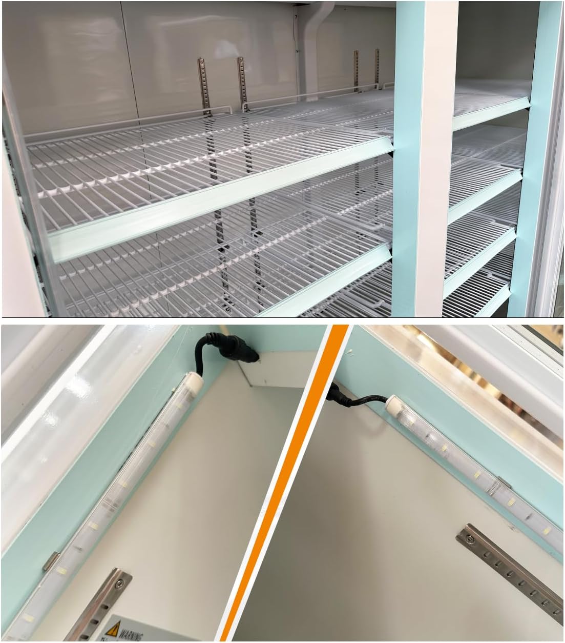 Commercial Refrigerator Glass 3-Door Merchandiser Display Cooler Case Fridge NSF, Bottom-Mounted 79 inches width, capacity 53 cuft 110V, Restaurant Kitchen Cafe SG1.9L3