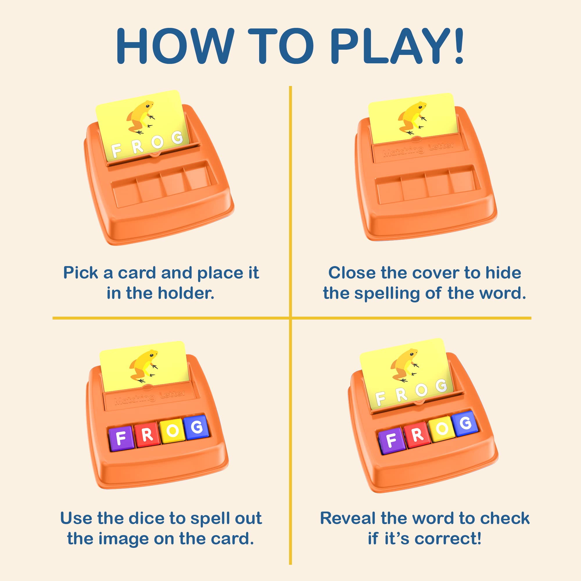 Matching Letter Game for Kids - Sight Read, Word Matching, Alphabet Letters - Fun and Educational Learning Toys for Toddler, Preschool, Kindergarten - Reading and Spelling Games for Kids Ages 4-8 - Image 7