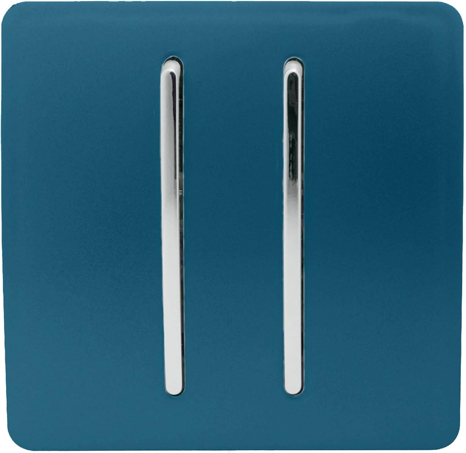 Trendi 2 Gang 3 Way Intermediate Artistic Modern Glossy 10 Amp Rocker Light Switch Midnight Blue