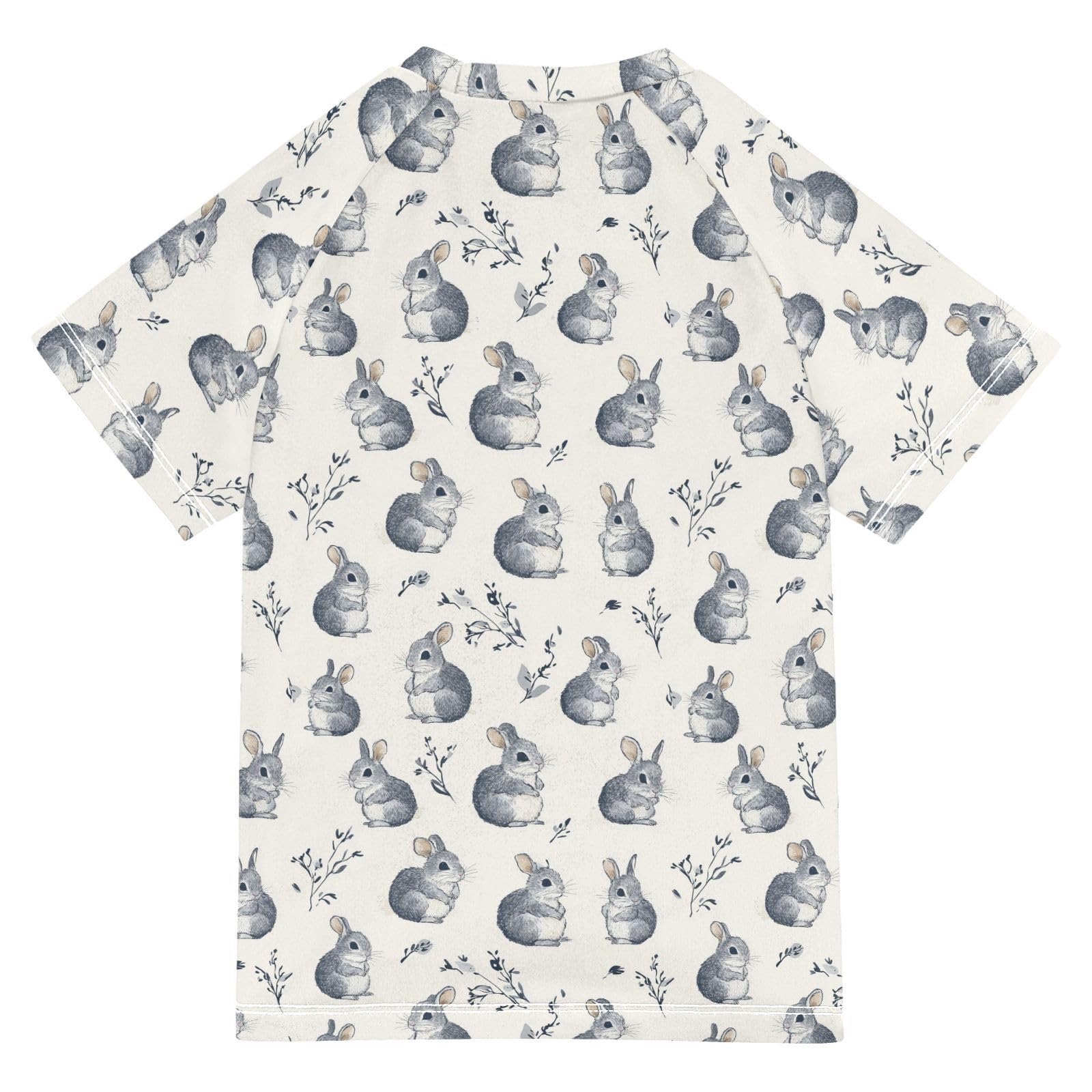 Matching Bathing Suits for Kids Short Sleeve Little Girls Swimsuits 7T Cute Macropodidae Neutral